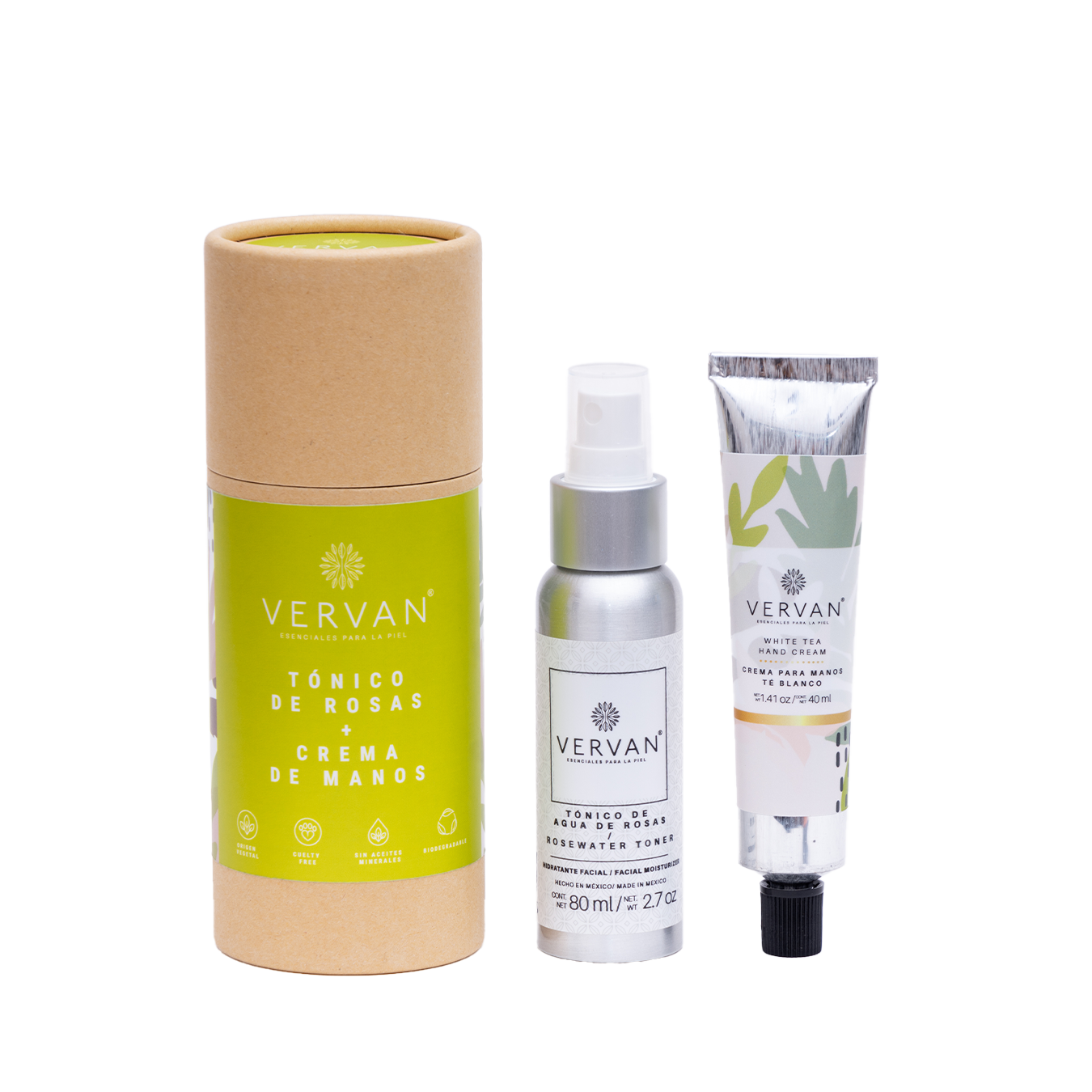 KIT DE REGALO ESPECIAL Tónico de Rosas y Crema para manos Té Blanco