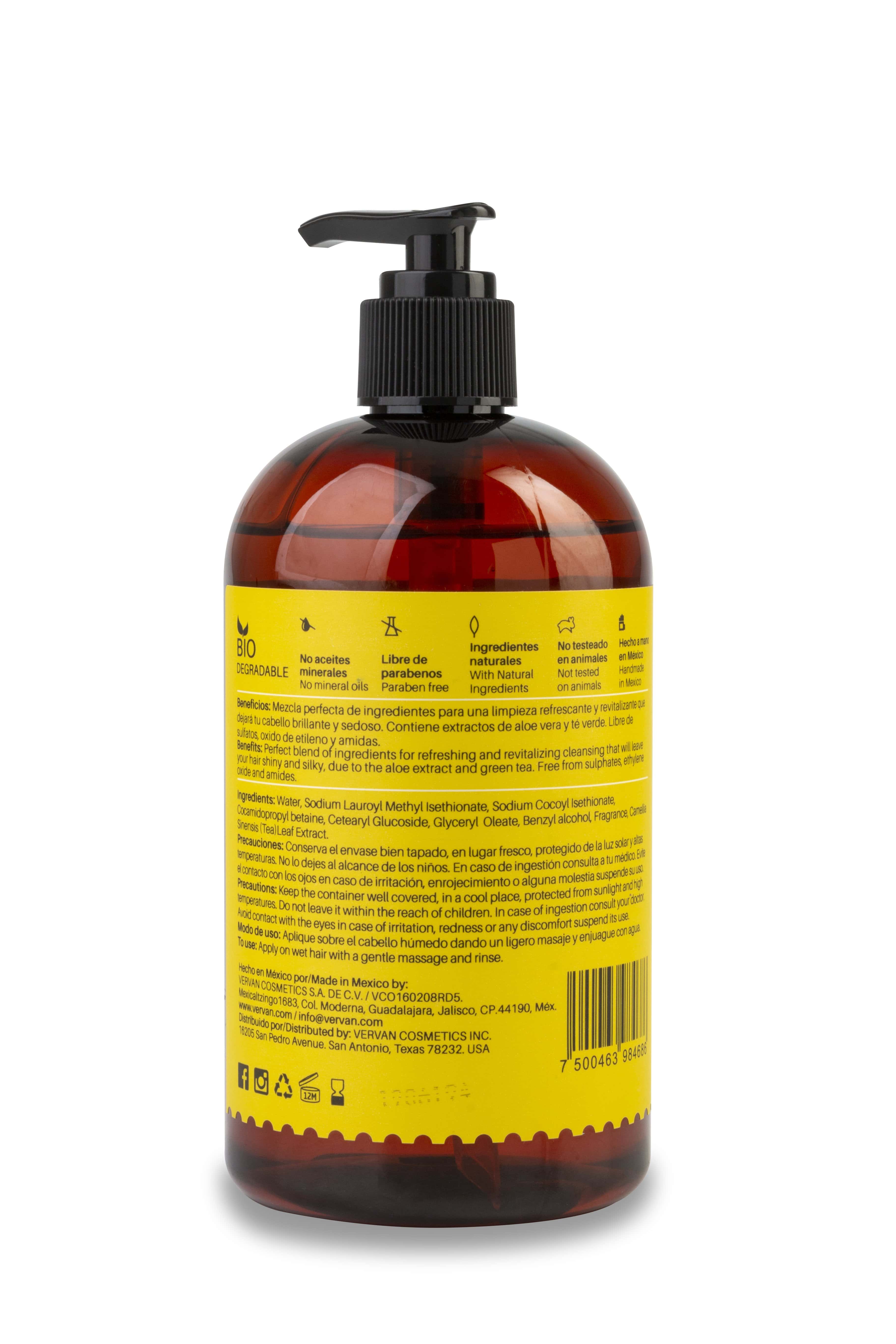 Shampoo Té Verde, Menta y Jengibre