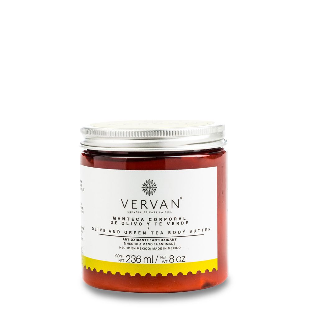 Manteca corporal de Té verde y Olivo 236 ml – Vervan Cosmetics