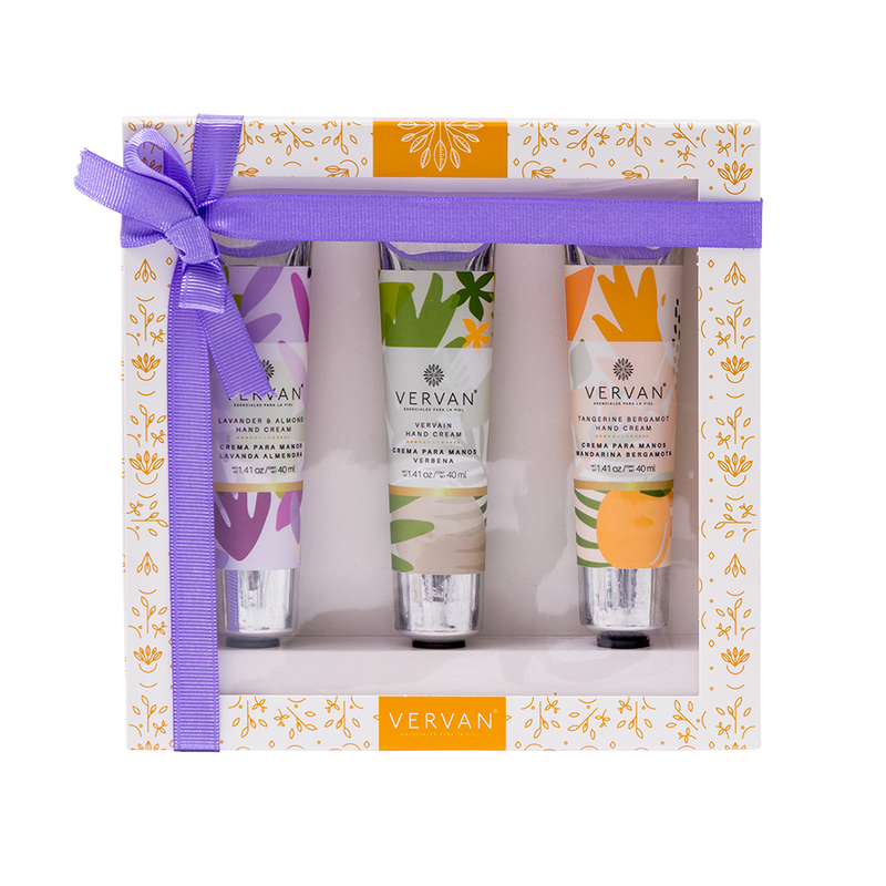 Kit 3 cremas de manos Mandarina Bergamota, Verbena y Lavanda Almendras